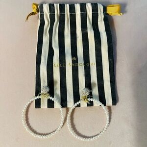Lele Sadoughi Large Pearl Hoop Earrings